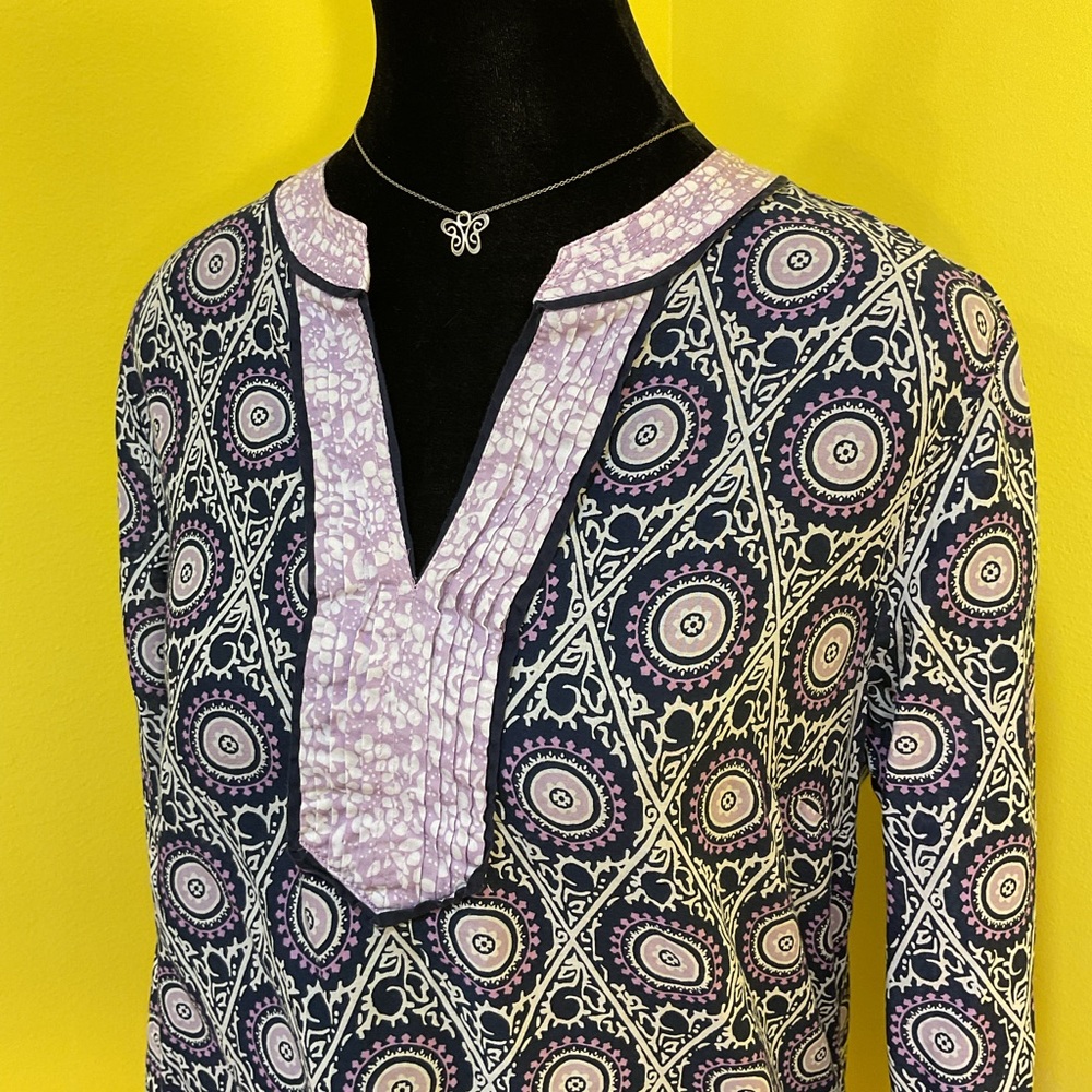 Talbots Patterned Boho Blouse Size Small